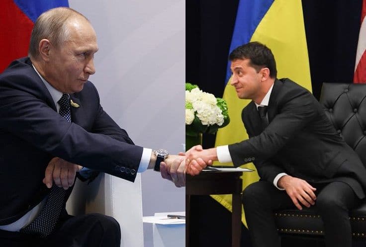 Polymarket event artwork: Putin and Zelenskyy shake hands by...?