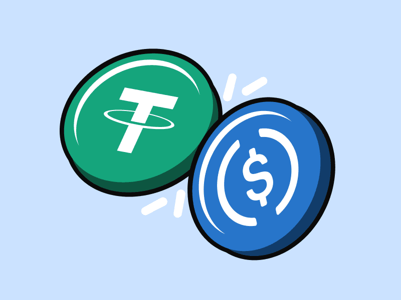 Polymarket event artwork: Will USDC hit 50% of USDT market cap by ___?